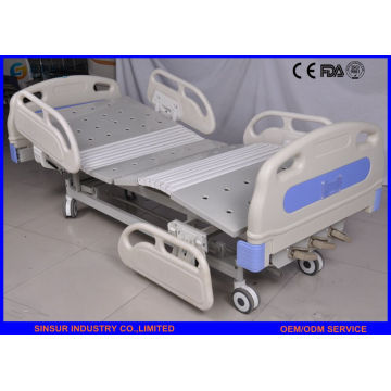 China Supply Luxo ABS Guardrail Manual 3-Function cama médica ajustável